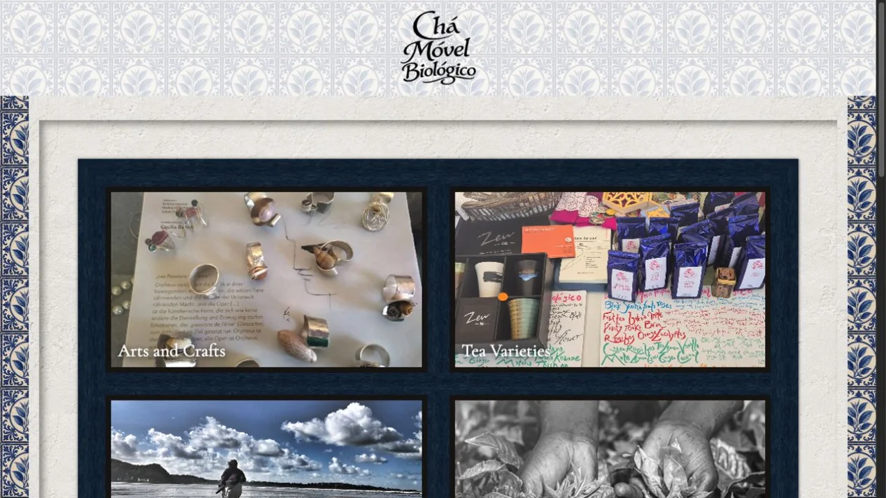 Screenshot der Website von Chá móvel