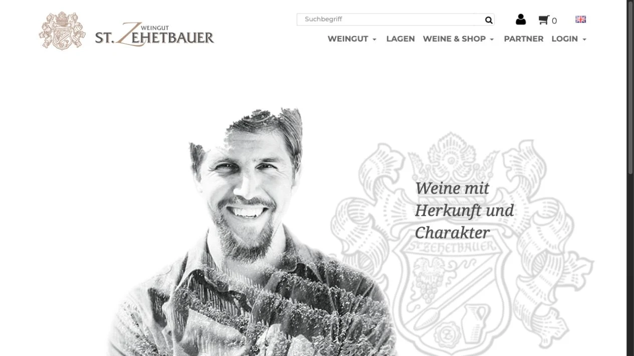Website von Zehetbauer Wein